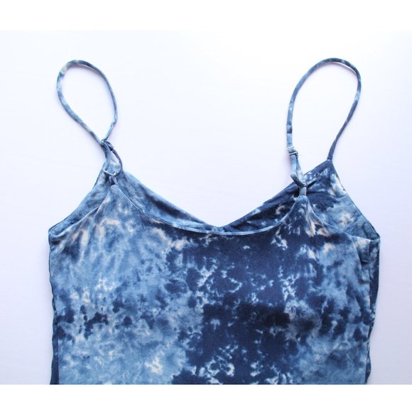 Reformation Seville Tie-Dyed Georgette Mini Dress / Size XS / Blue White - Picture 7 of 9